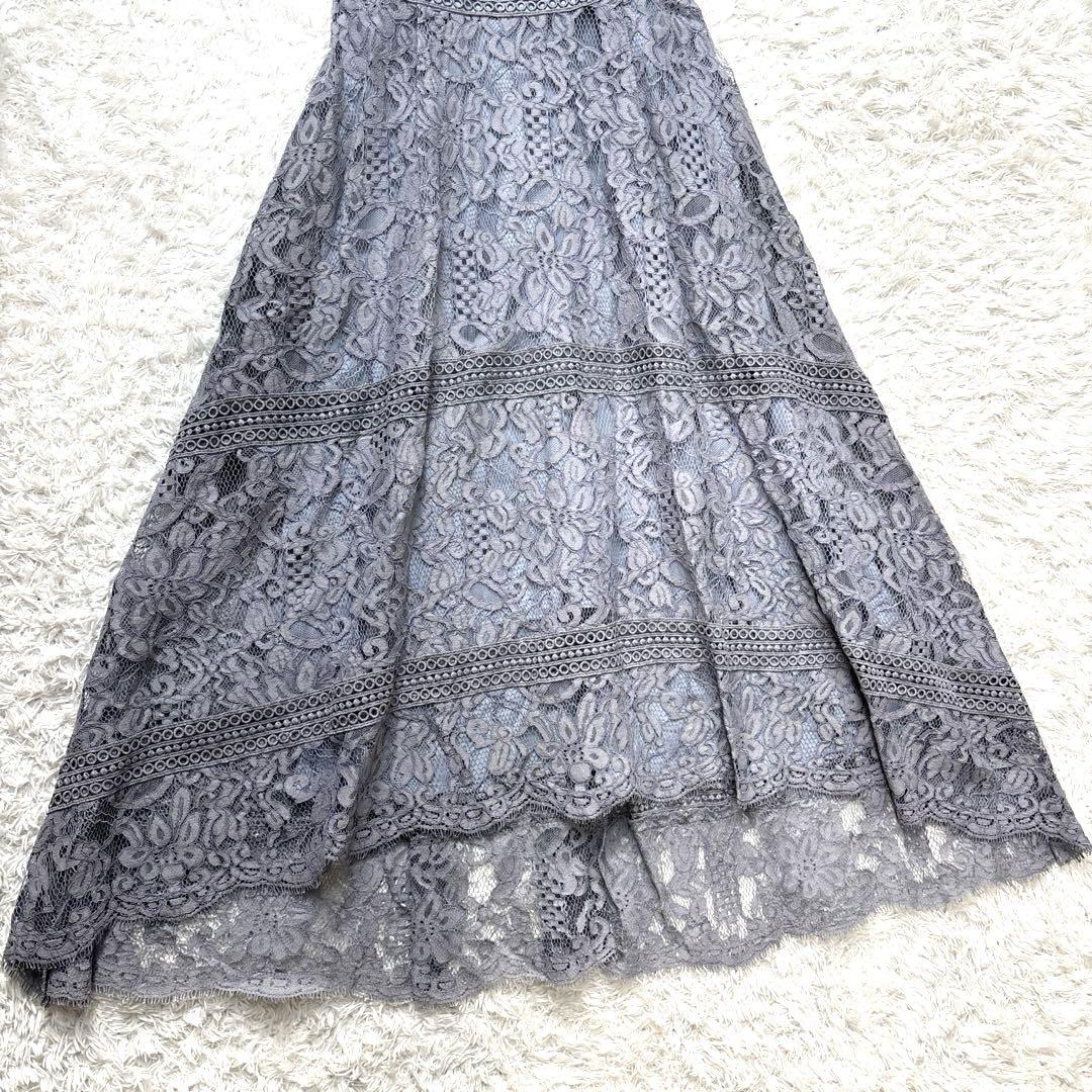 美品 Dorry doll ケミカルレース使いミモレ丈ワンピースドレス 38