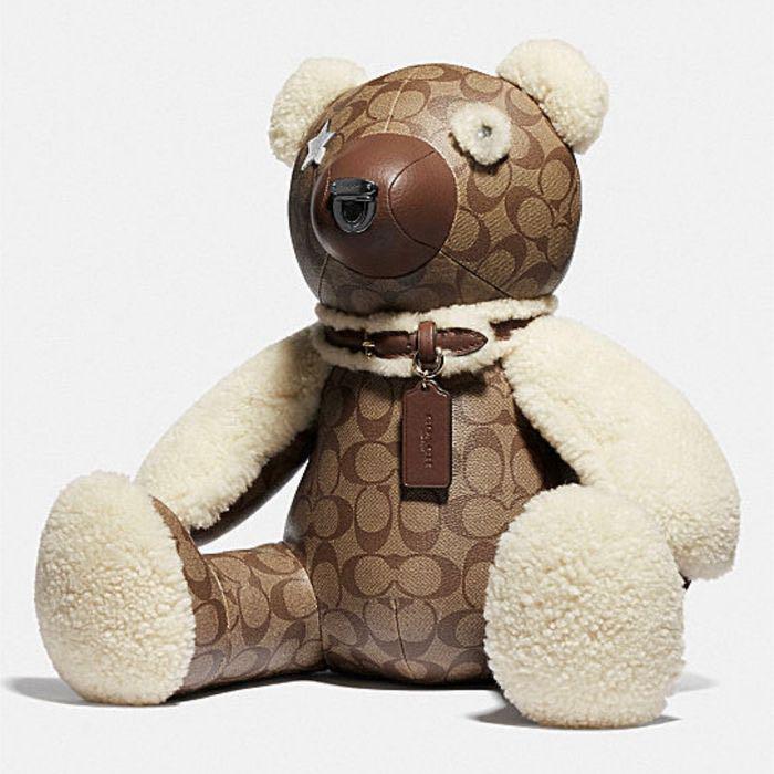 テディベア くま 超ビッグぬいぐるみ レザー 新品 ブランドプレゼント コーチ