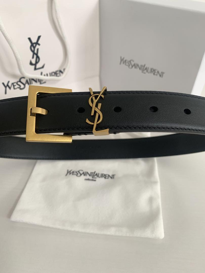 レディース YSL サンローランレザーベルト 90cm