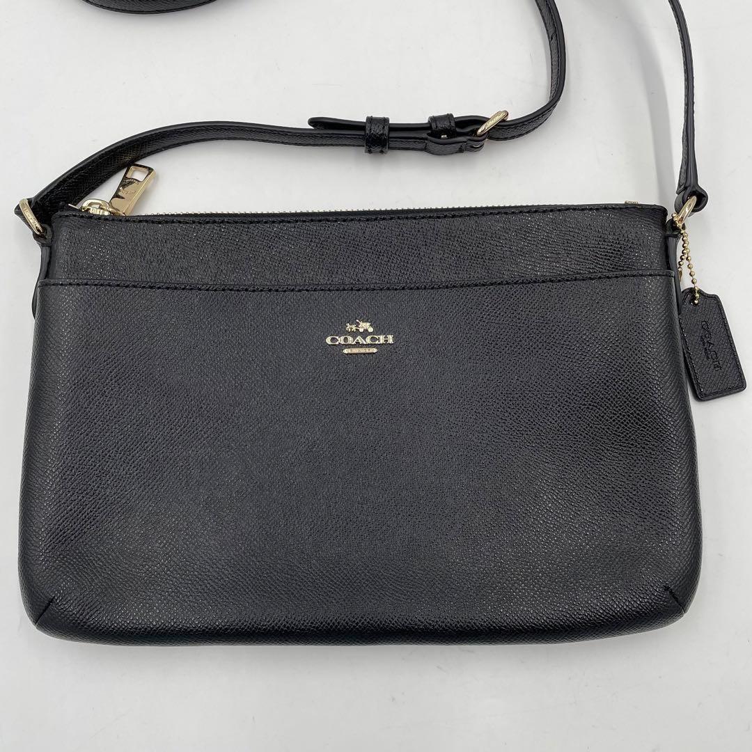 未使用級✨コーチ　ショルダーバッグ　ホースキャリッジ　ゴールド金具　レザー　黒