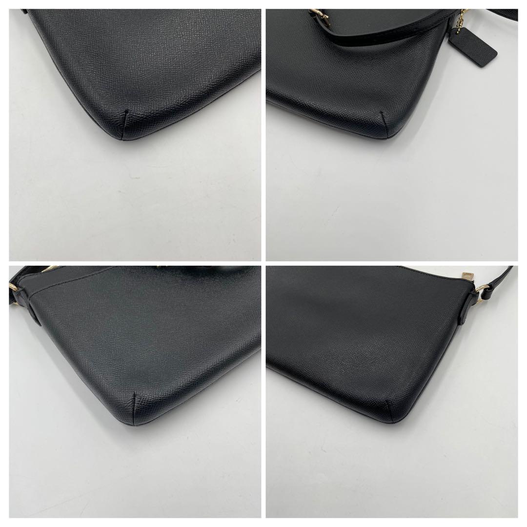未使用級✨コーチ　ショルダーバッグ　ホースキャリッジ　ゴールド金具　レザー　黒