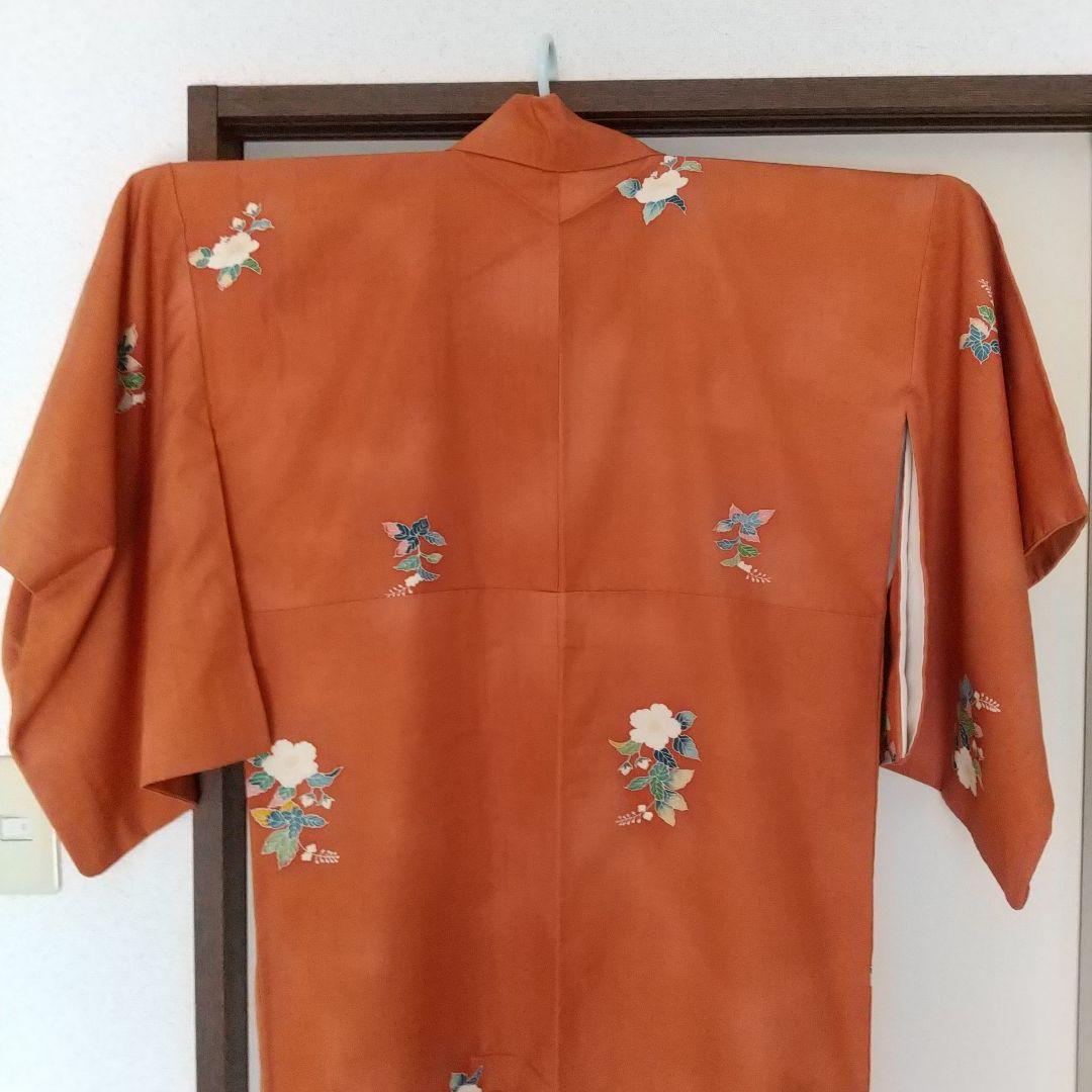 草木染め 紬 訪問着 正絹