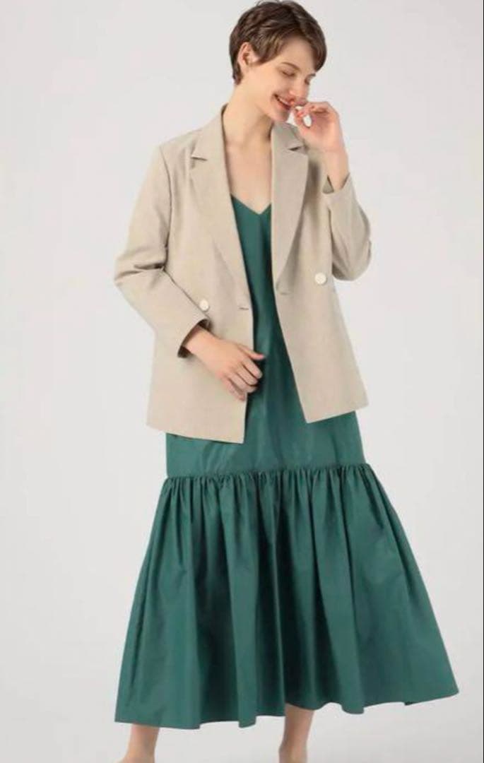 ◎トゥモローランド ボールジー◎ツイルリネンストレッチ ダブルブレストジャケット