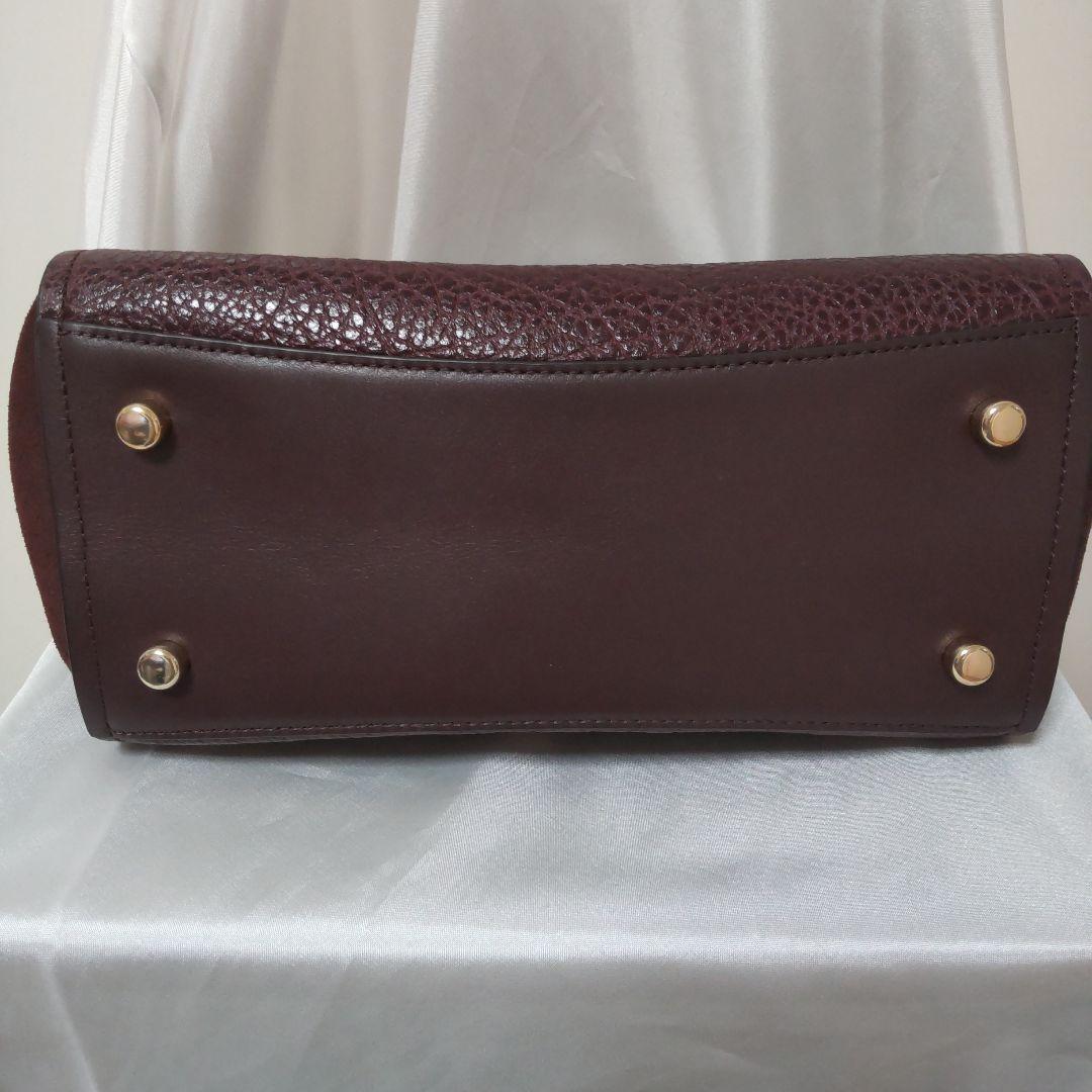 ✡️COACH ハンド、ショルダーバッグ レザー、スエードボルド色「美品」 ✡️COACH ハンド、ショルダーバッグ レザー、スエードボルド色「美品」