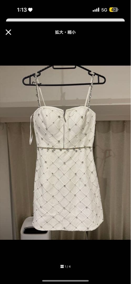 ROBE de FLEURS ホワイトタイトドレス