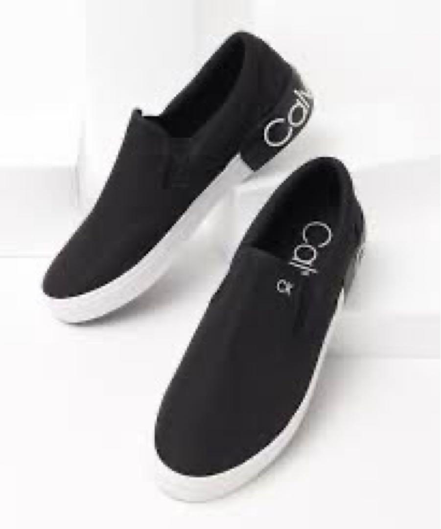 Calvin Klein スリッポン　キャンバスロゴシューズ