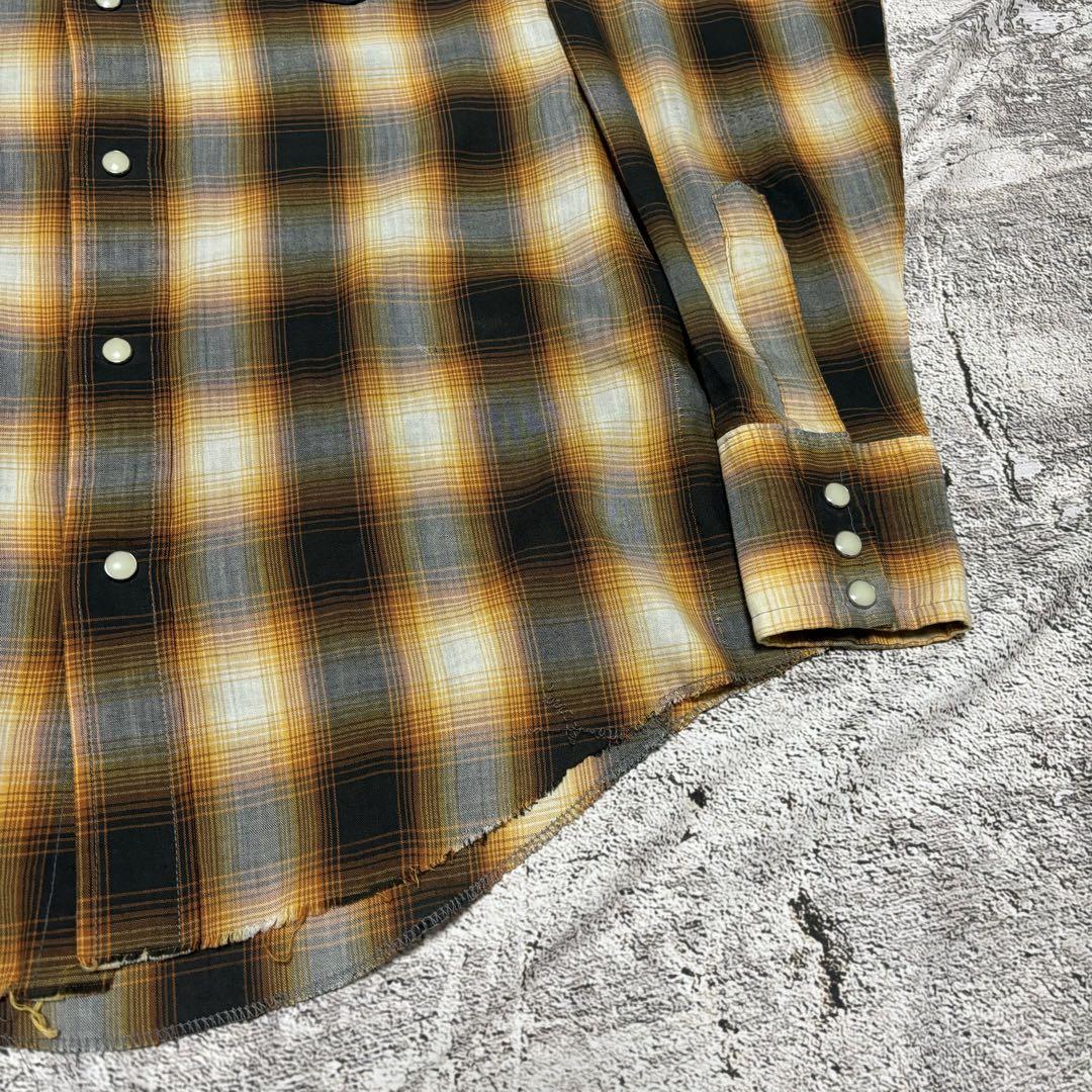 Vintage オンブレチェックシャツ