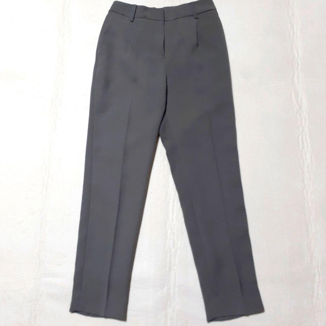 オリヒカ パンツスーツ ノーカラー グレー ジュ洗濯可 ストレッチ