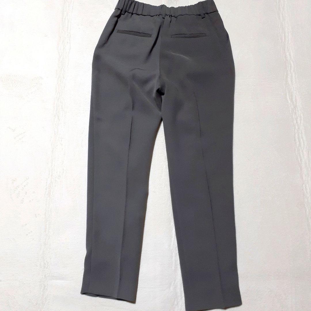 オリヒカ パンツスーツ ノーカラー グレー ジュ洗濯可 ストレッチ