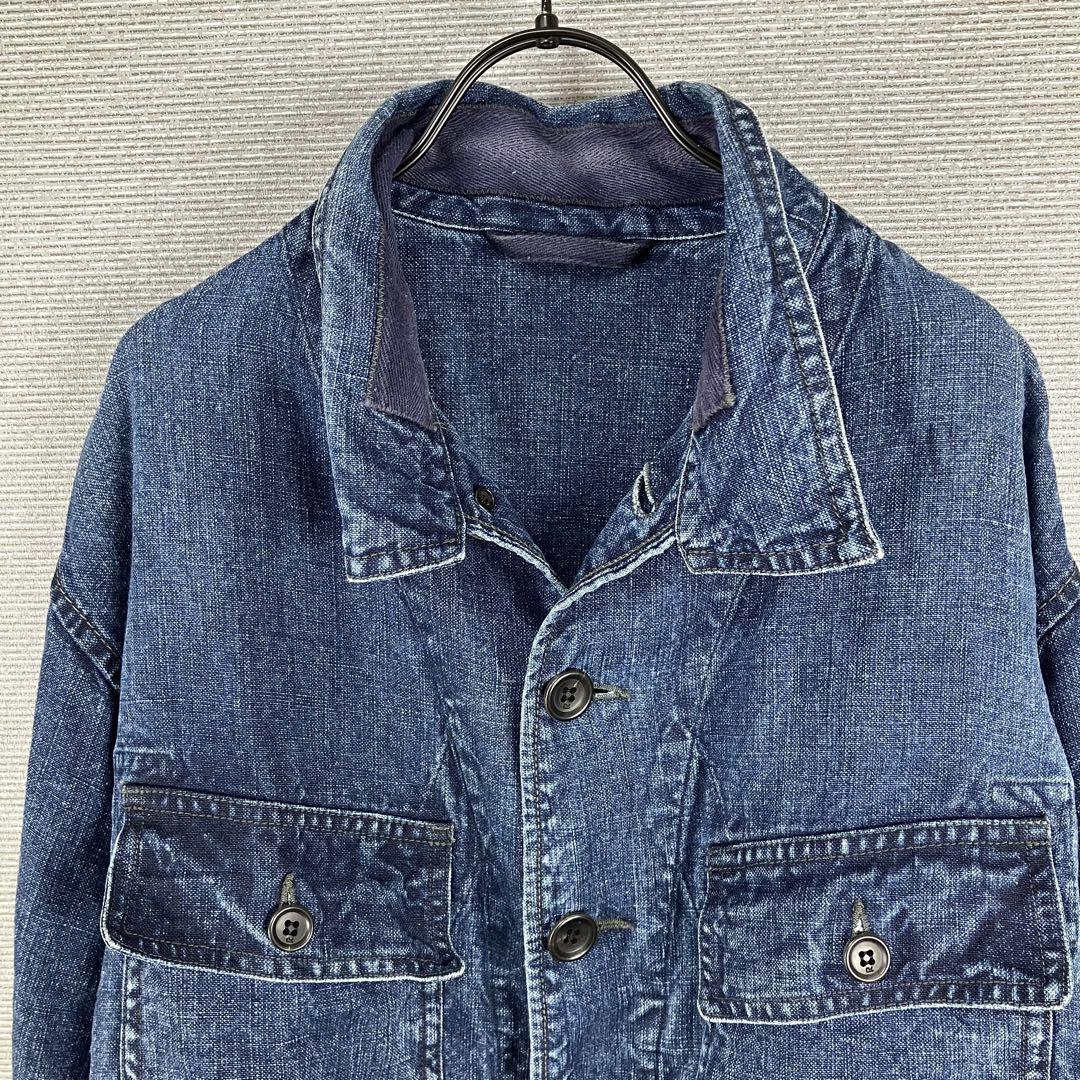 45R 麻世妙ダックJEAN JACKET 3 インディゴブルー