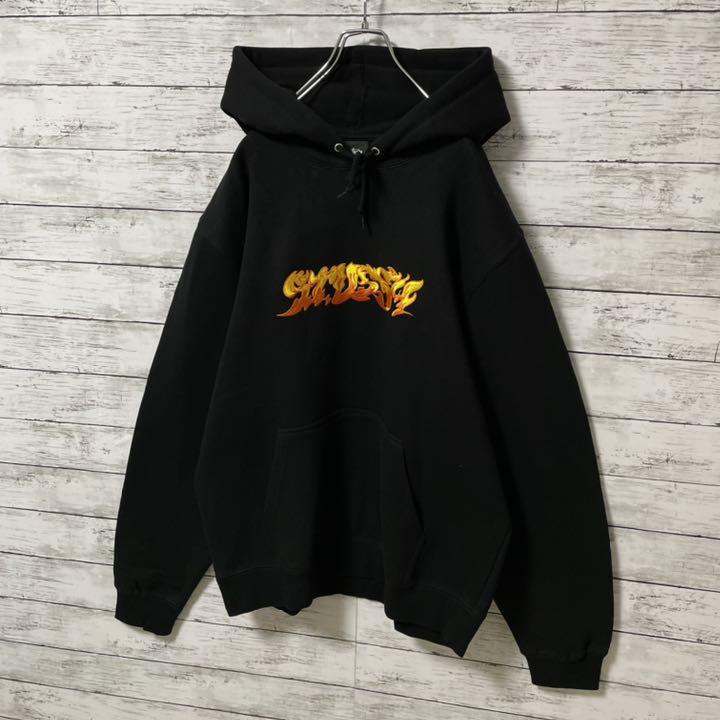 本物保証新作 極美品 ステューシー ファイヤー刺繍ロゴ パーカー 希少XLサイズ 即完売品 1Yvo4-m46522145766 大人気HOT