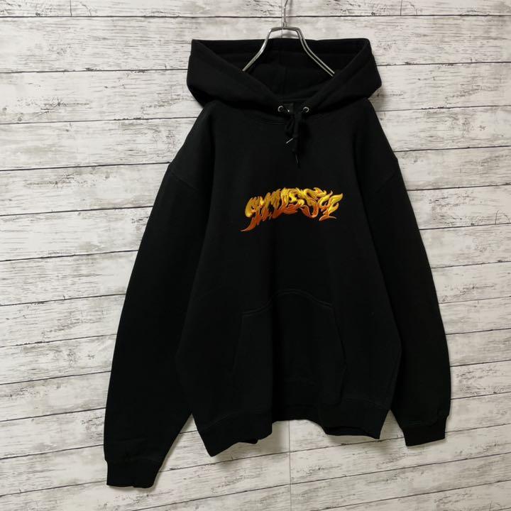 本物保証新作 極美品 ステューシー ファイヤー刺繍ロゴ パーカー 希少XLサイズ 即完売品 1Yvo4-m46522145766 大人気HOT