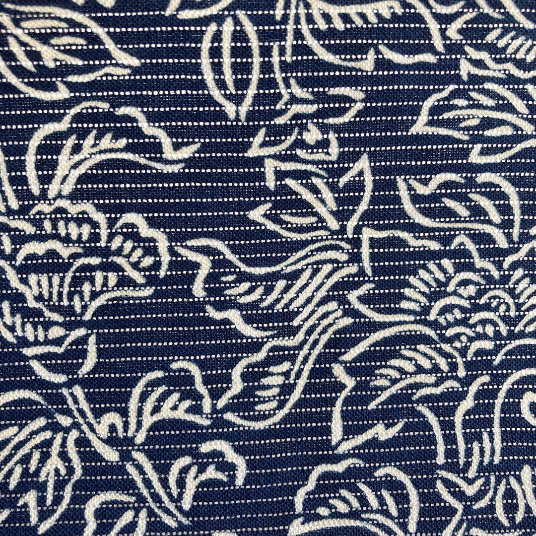 初山一之助 長板正藍染 藍色 更紗 花柄 木綿 綿絽 平絽 浴衣 夏着物