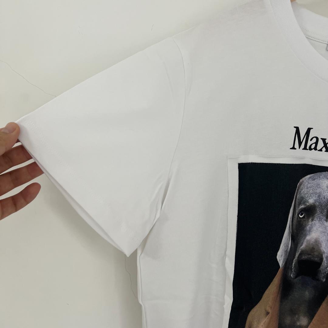 美品 MaxMara 犬プリント Tシャツ Lサイズ 美品✨️マックスマーラ MaxMara 犬プリント Tシャツ Lサイズ