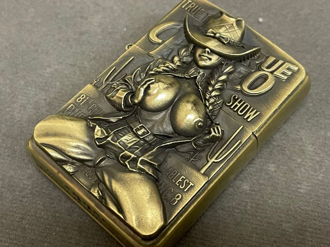 レア 一点物 中古美品 女カウボーイ Zippoオイルライター 動作確認済み レア 一点物 中古美品 女カウボーイ Zippoオイルライター 動作確認済み