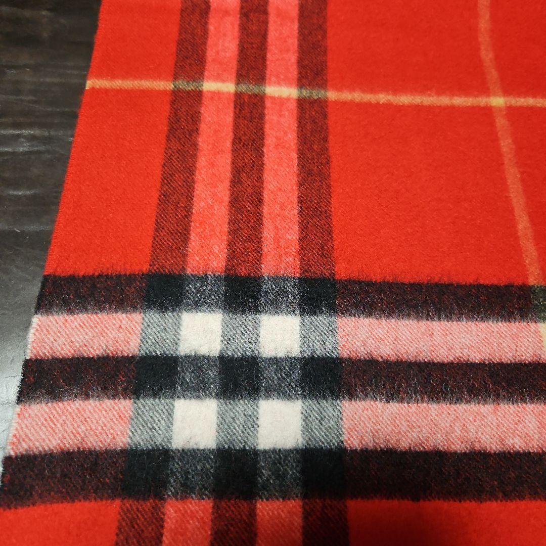 ルビー　BURBERRY　カシミヤマフラー