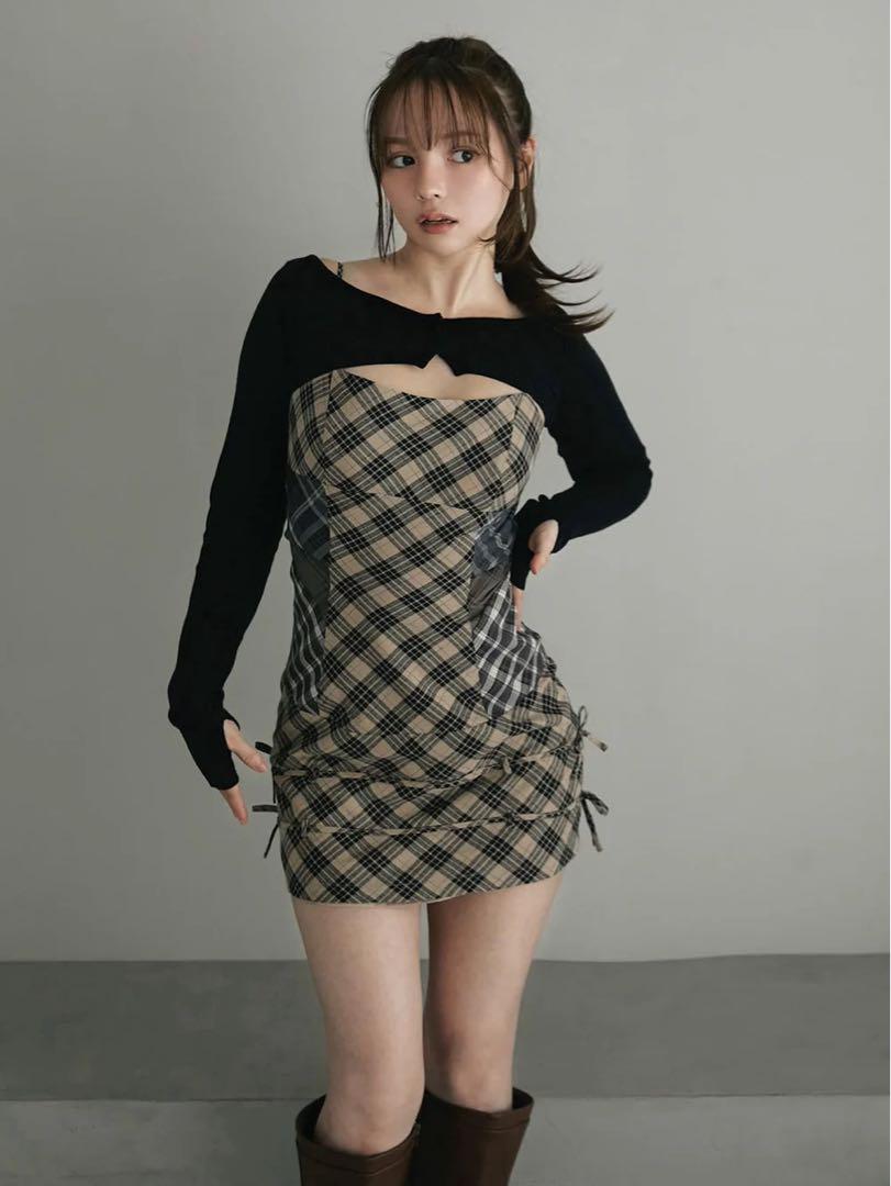 Aine set mini dress ベージュ Mサイズ andmary Aine set mini dress ベージュ - メルカリ
