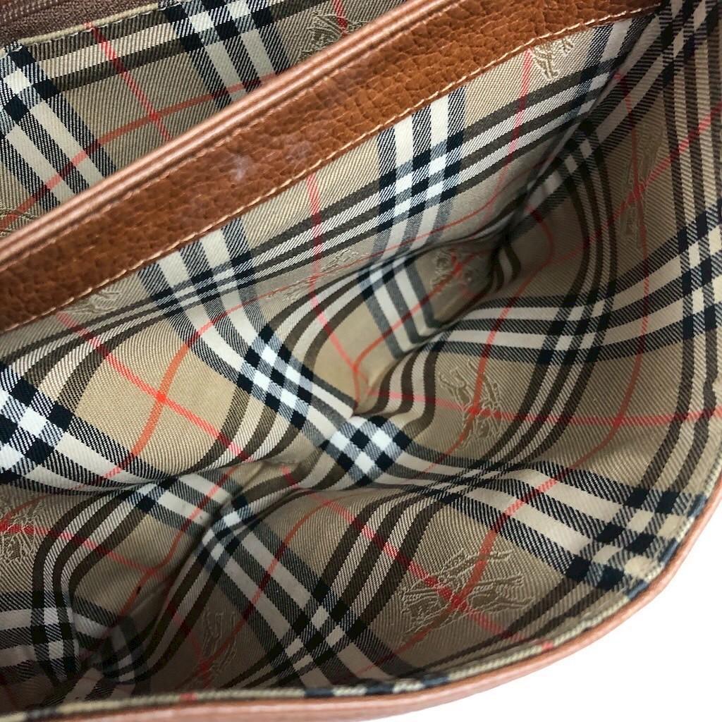 Burberry バーバリー レザー ショルダーバッグ ノバチェック ブラウン Burberry バーバリー レザー ショルダーバッグ ノバチェック ブラウン