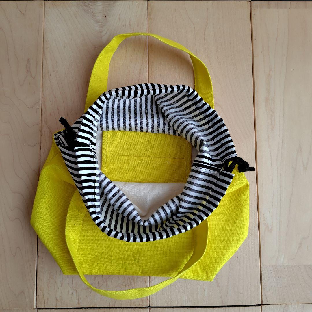ハンドメイド イエロー・ストライプ トートバッグ