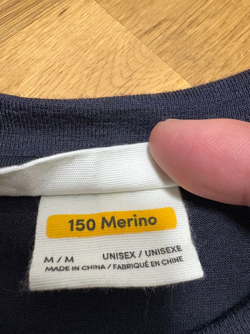 【美品】ICEBREAKER メリノウール TシャツMネイビー　アイスブレイカー