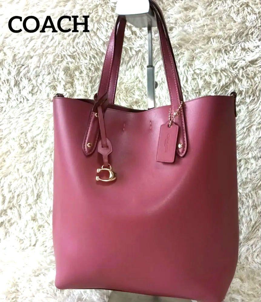 COACH コーチ　トートバック　レザー　ピンク ハンド　金具付き　7821