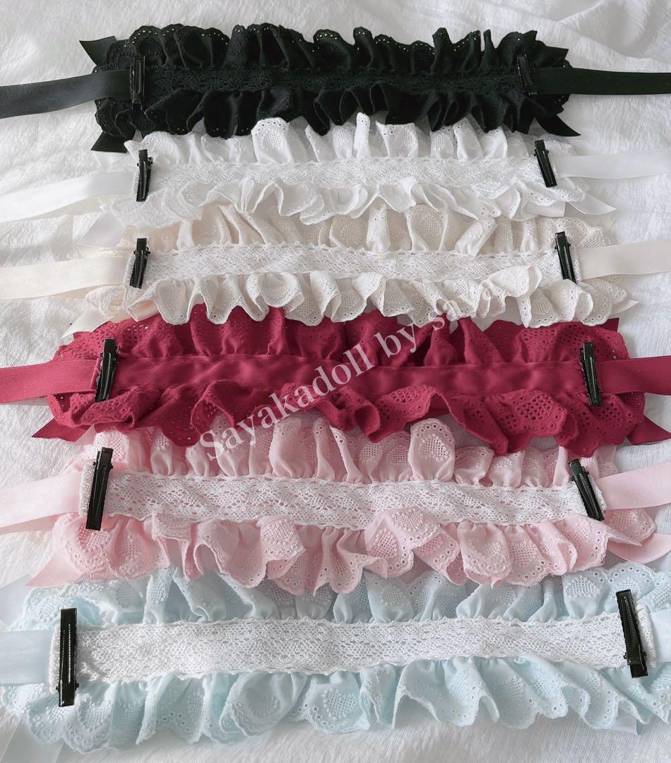 ♡ 3点 Bloom lace フリルレースリボンヘッドドレス ♡ ♡ Bloom ribbon フリルレースリボンヘッドドレス cream