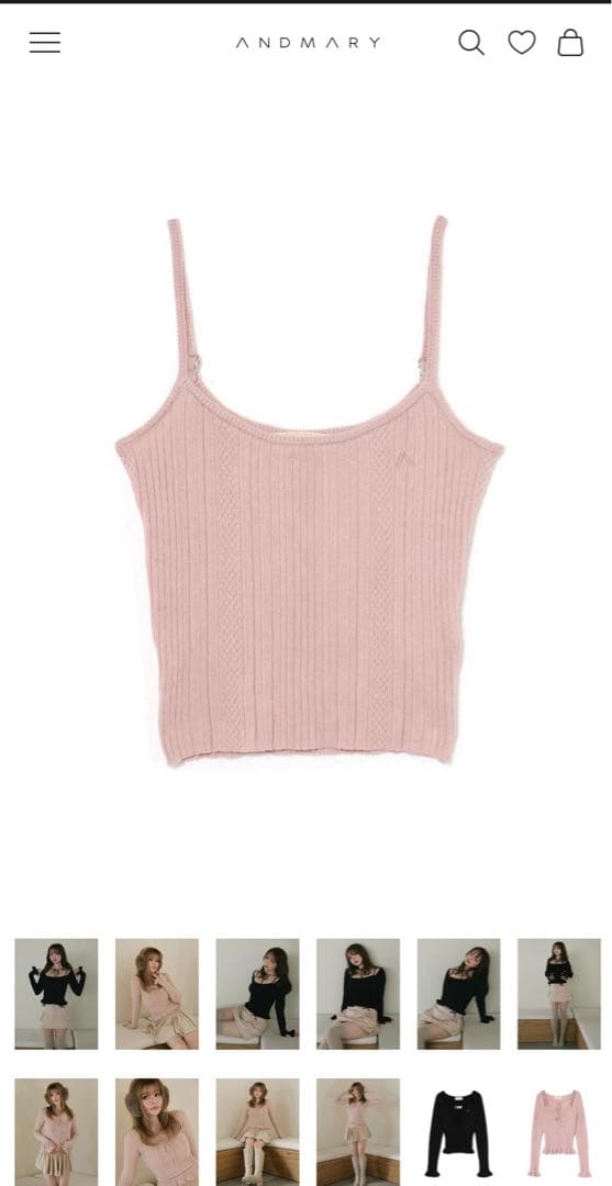 アンドマリー　Crochet frill knit tops