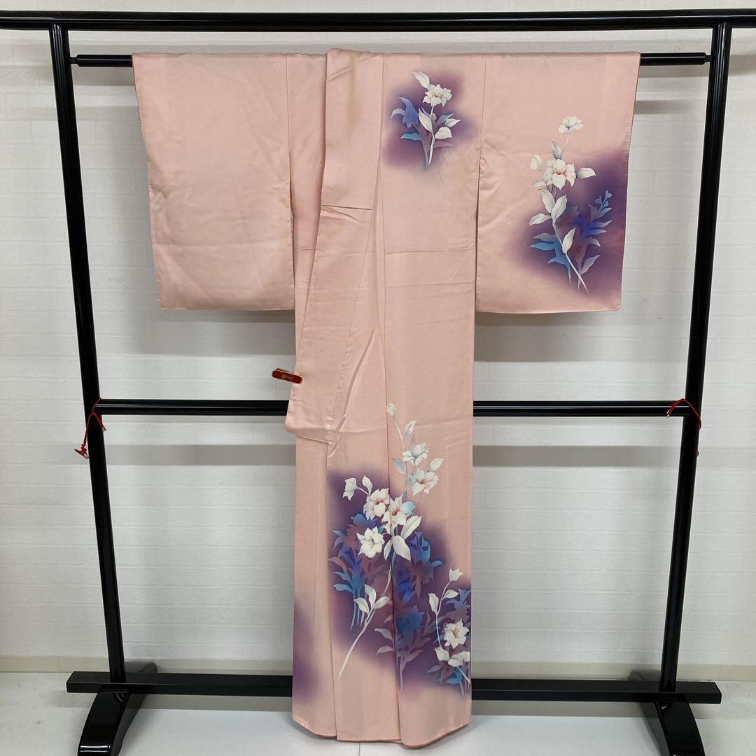 AK2315 ぼかし染 上品 付下げ 紋無し 箔押し 正絹　広衿　袷　着物 AK2315 ぼかし染 上品 付下げ 紋無し 箔押し 正絹 広衿 袷 着物