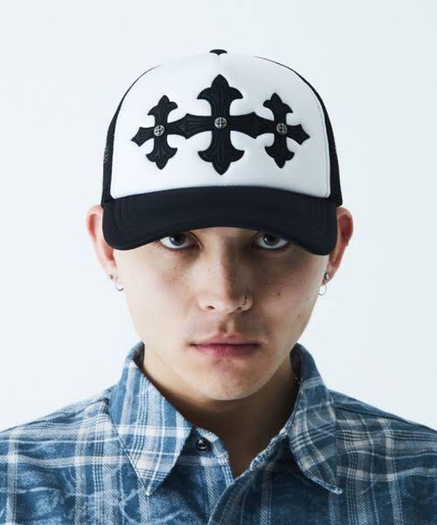 サプライヤーCross Leather Patch Mesh Cap ストリート