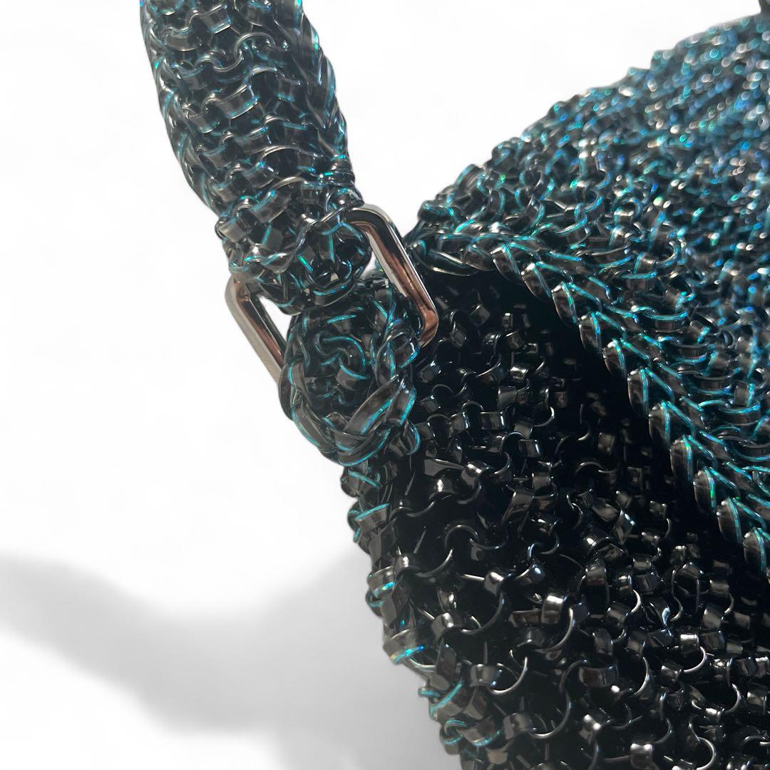 【美品】アンテプリマ ワイヤーバッグ ブラック×ブルー 保存袋付き