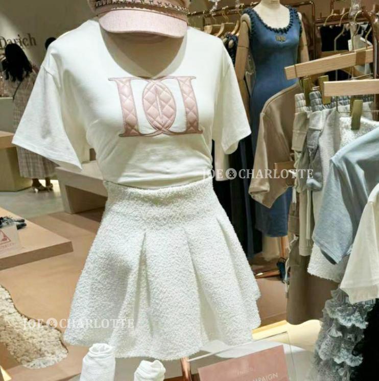 ダーリッチ darich キルティングアップリケTシャツ WHT