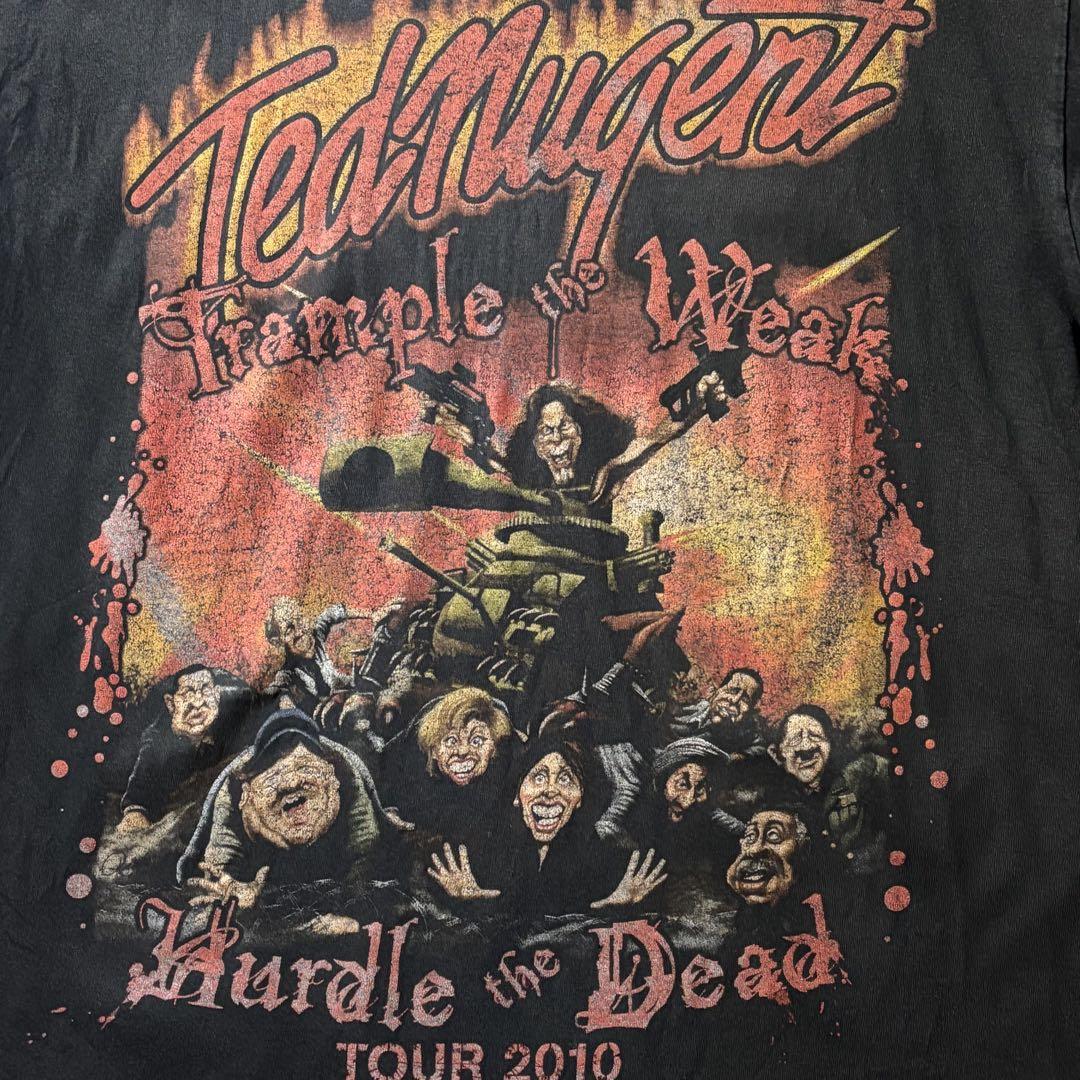 炭黒☆ TED NUGENT テッドニュージェント ロック ビンテージTシャツ デザイン最高 10s Ted Nugent デッド ニュージェント Tシャツ 黒