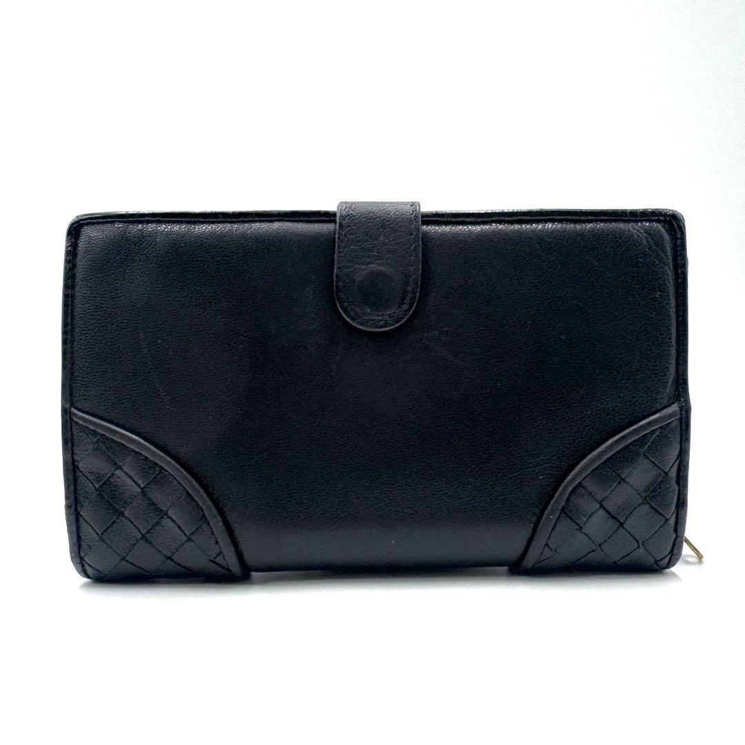 BOTTEGA VENETA 黒 長財布 イントレチャート ラウンドジップ BOTTEGA VENETA イントレチャート 折財布 ラウンドジップ