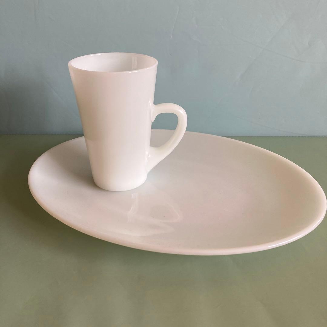 ファイヤーキング ホワイト パティオ オーバルプラッター & パティオマグセットFire-King