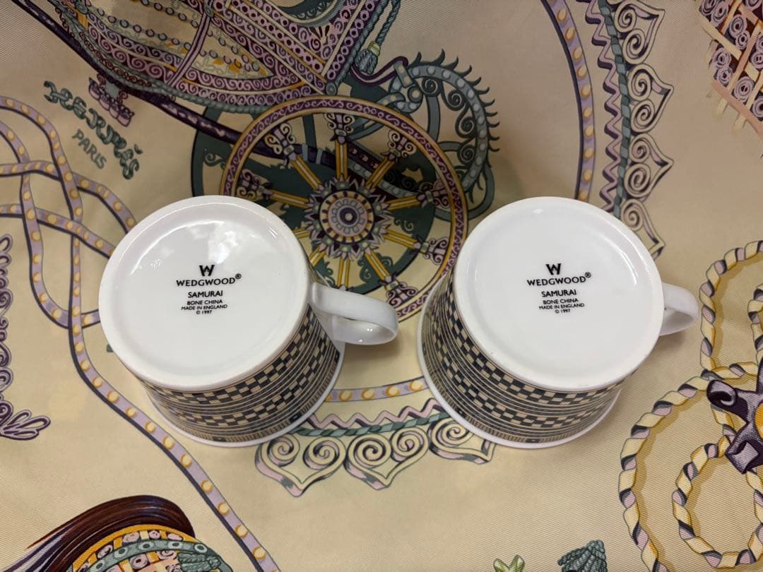 WEDGWOOD SAMURAI カップ＆ソーサー2個セット