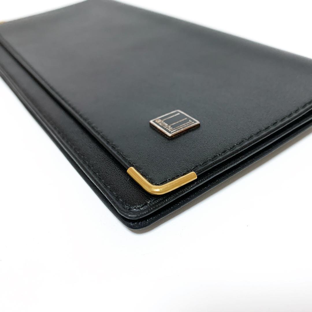 美品】dunhill ダンヒル 二つ折り 長財布 レザー 黒 箱付 - メルカリ