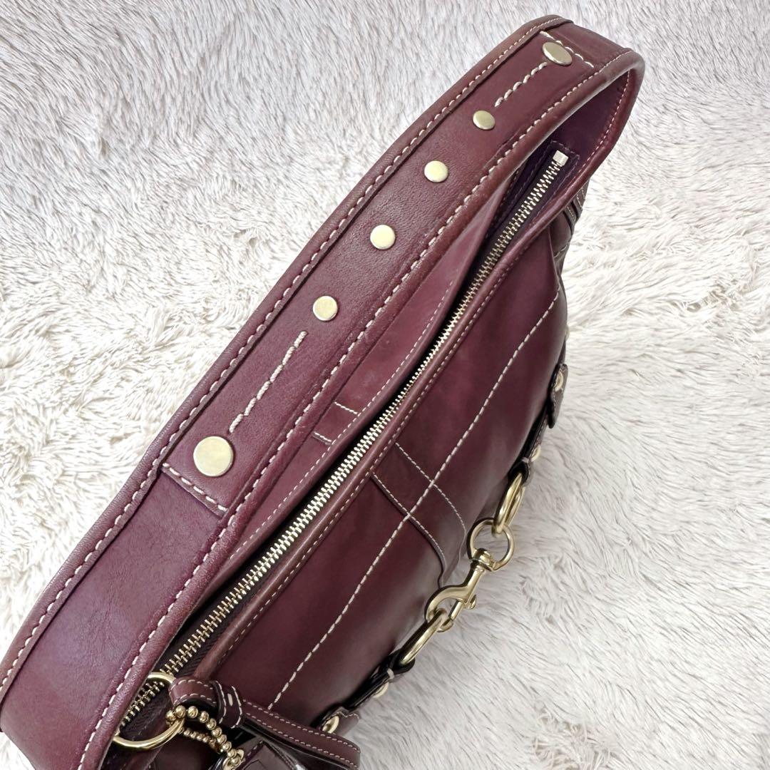 ショルダーバッグレザー ボルドー