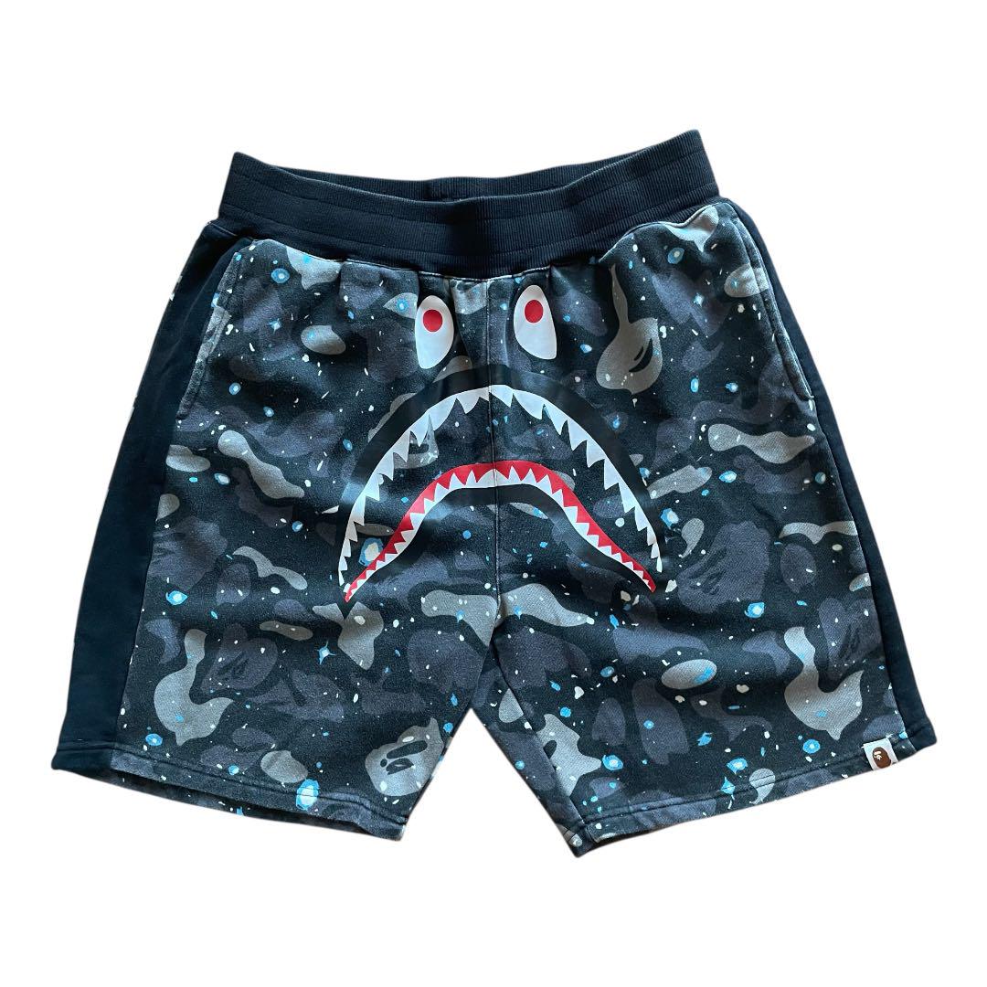 2XL エイプ A BATHING APE シャーク　スペースカモ　ハーフパンツ