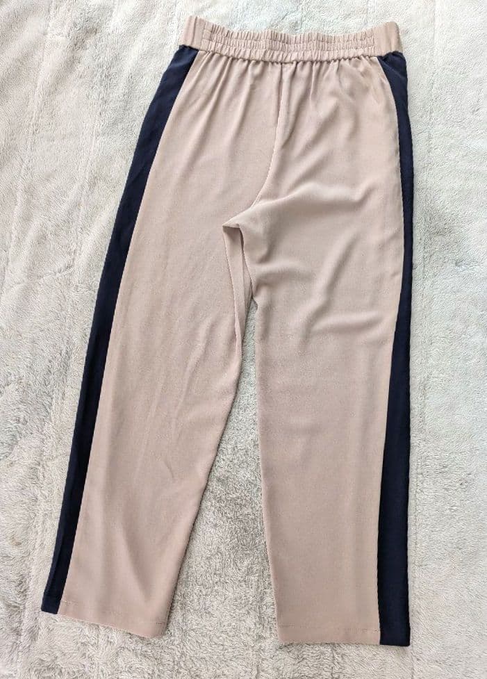 BLUEGREED カジュアルパンツ ベージュ×ネイビー サイズ40 DECORATOM_COM_BR