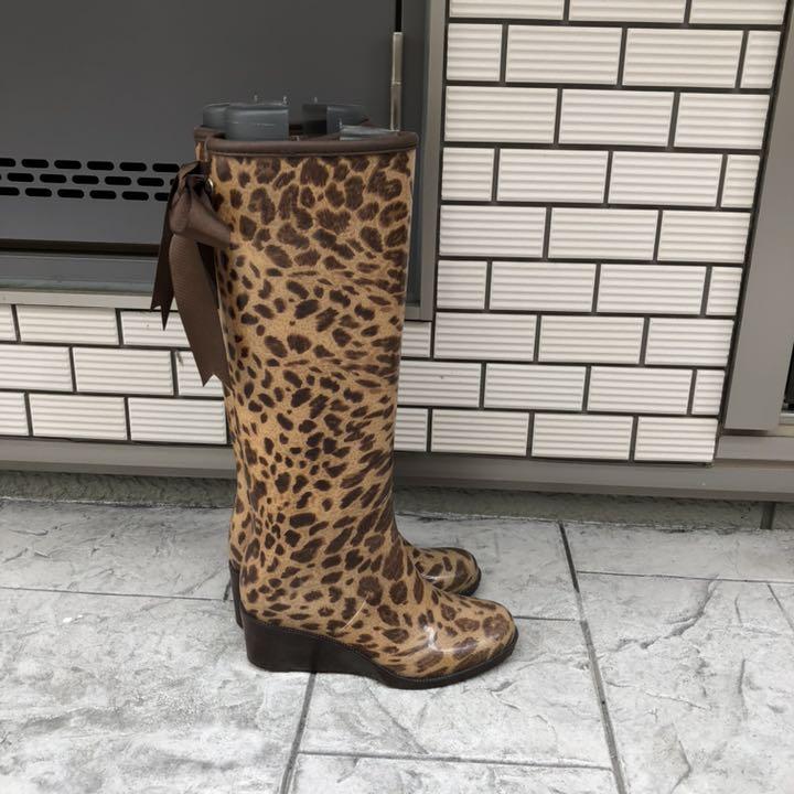 レディースレインシューズ レインブーツ 長靴 ヒョウ柄の人気