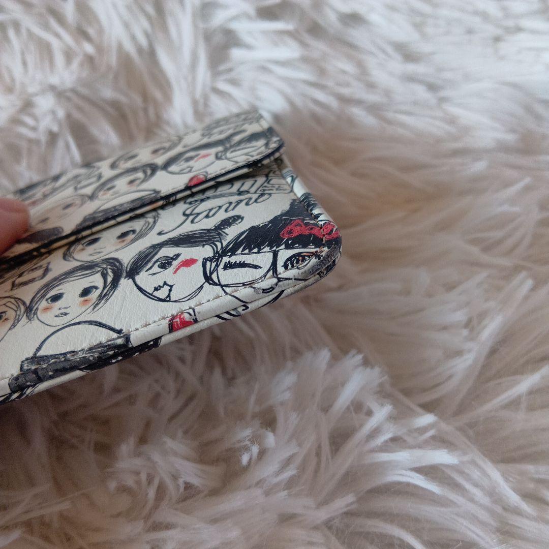 可愛い！イアンヌ　IANNE　長財布　フェイス　顔　スリムウォレット