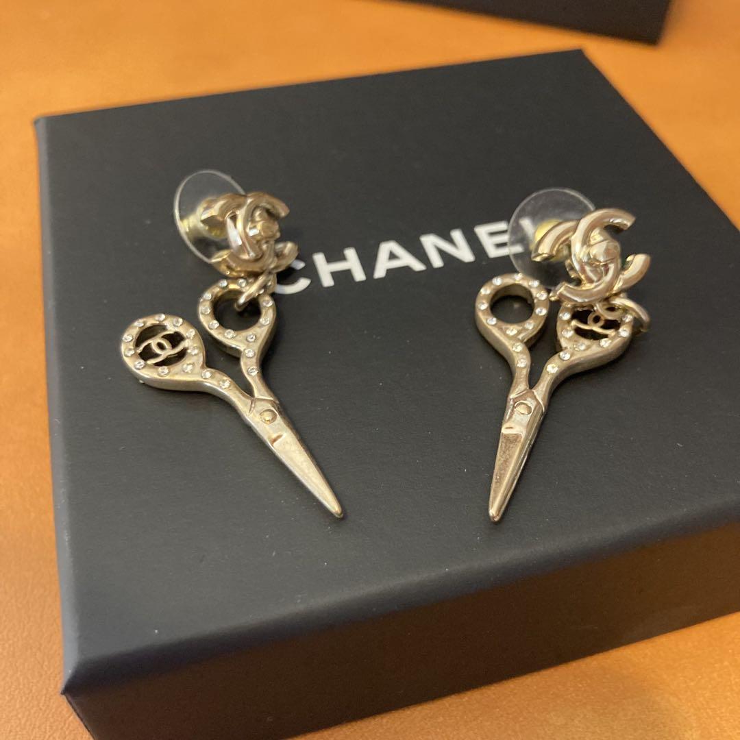 レア　正規品　Chanel ピアス　はさみ　シザー　ココマーク　B21