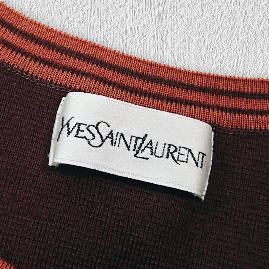 イヴサンローラン  YSL  ワンポイントロゴ　セーター　ニット　ヴィンテージ