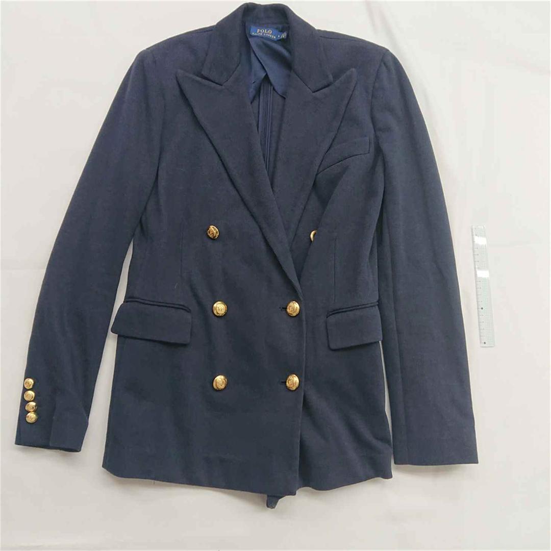 ポロ ラルフローレン ダブルブレストジャケット ネイビー レディース 4サイズ目立った傷や汚れなし