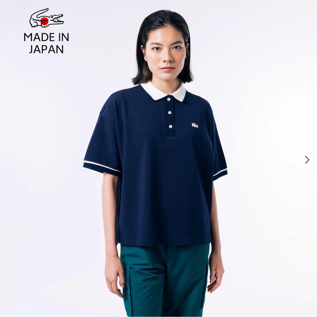 LACOSTE ネイビー 半袖ポロシャツ