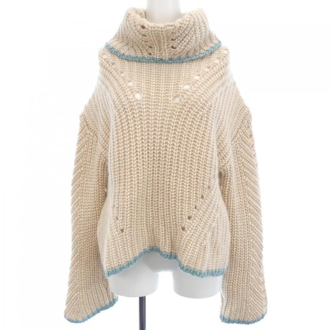 極美品✨FENDI ニット タートルネック ベージュ ミント シルク混 19AW 画像11