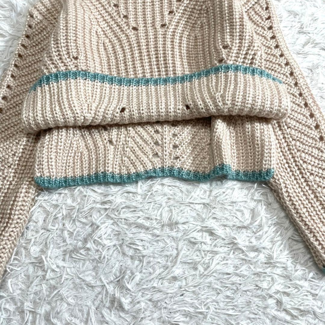 極美品✨FENDI ニット タートルネック ベージュ ミント シルク混 19AW 画像4