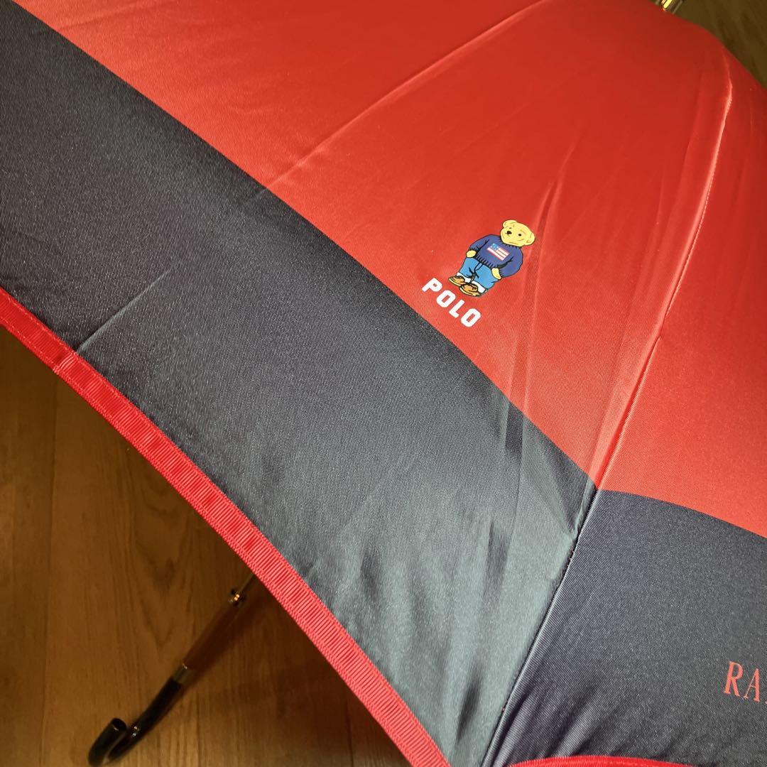 未使用品】ポロラルフローレン ポロベア バイカラー 長傘 レッド