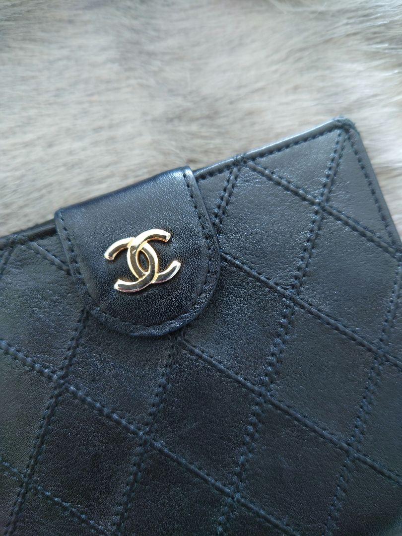 【極美品】【CHANEL】【付属品完備】ビコローレ ラムスキン 折り財布
