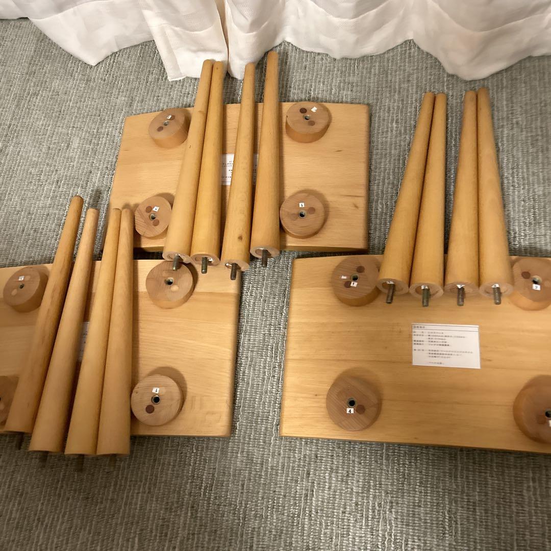 簡単組立　木製スツール 3個セット 椅子